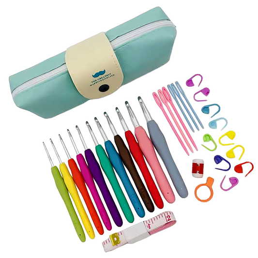 Crochet Hook Set (11 Hooks) with Case & Accessories
